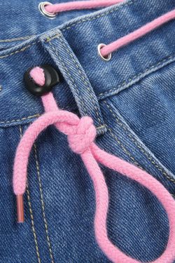 Y2K Indie Girl Heart Baggy Jeans - Retro 90s Grunge, Summer Y2K Outfits, Pastel Goth Style