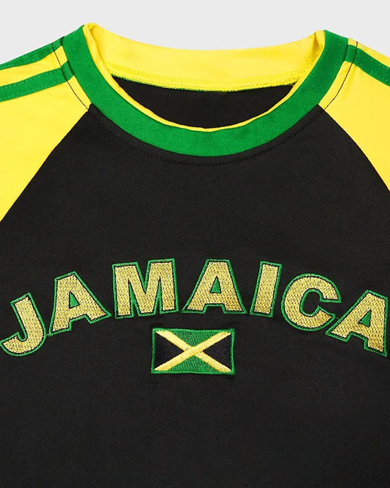 Y2K Jamaica Crop Top - Retro 90s Grunge, Summer Y2K Outfits, Pastel Goth, Y2K Party Fashion