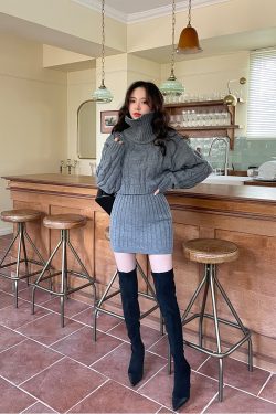 Y2K Knit Skirt Set - Retro 90s Grunge Summer Outfit, Baby Tees, and Pastel Goth Vibes