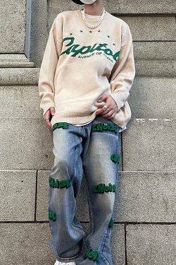 Y2K Knitted Sweater - Retro 90s Grunge, Summer Outfits, Pastel Goth, Y2K Fashion Essentials