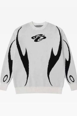 Y2K Knitted Sweater - Retro 90s Grunge, Summer Y2K Outfits, Pastel Goth, Y2K Club