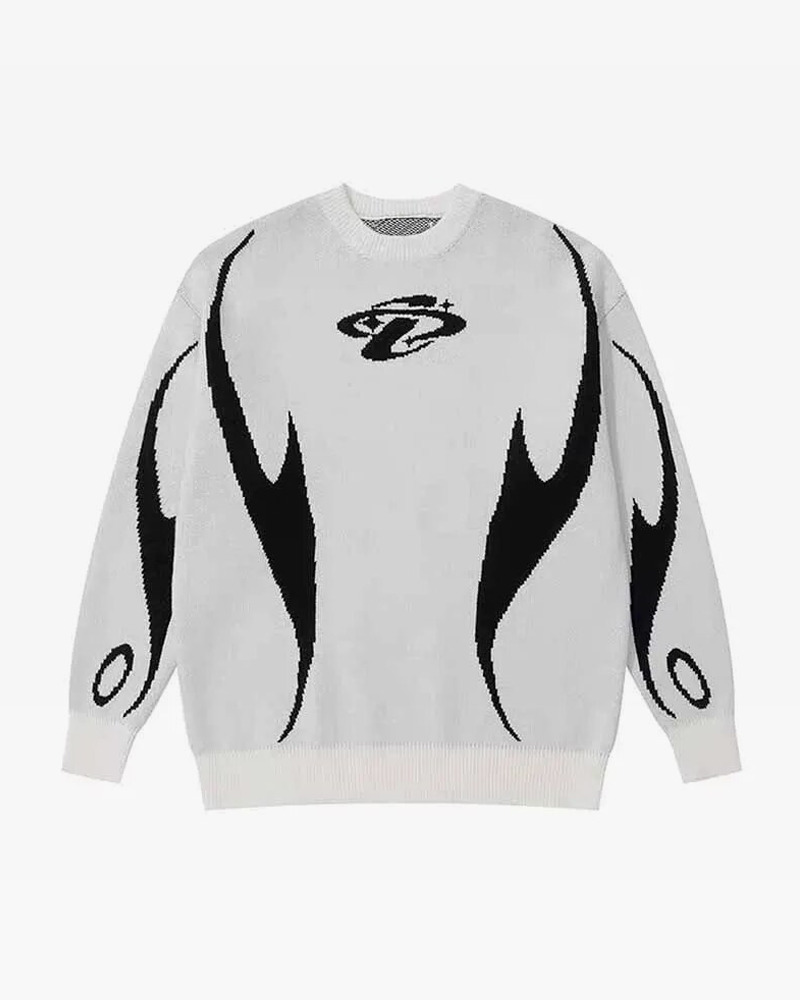 Y2K Knitted Sweater - Retro 90s Grunge, Summer Y2K Outfits, Pastel Goth, Y2K Club