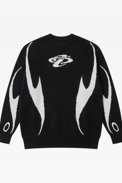 Y2K Knitted Sweater - Retro 90s Grunge, Summer Y2K Outfits, Pastel Goth, Y2K Club