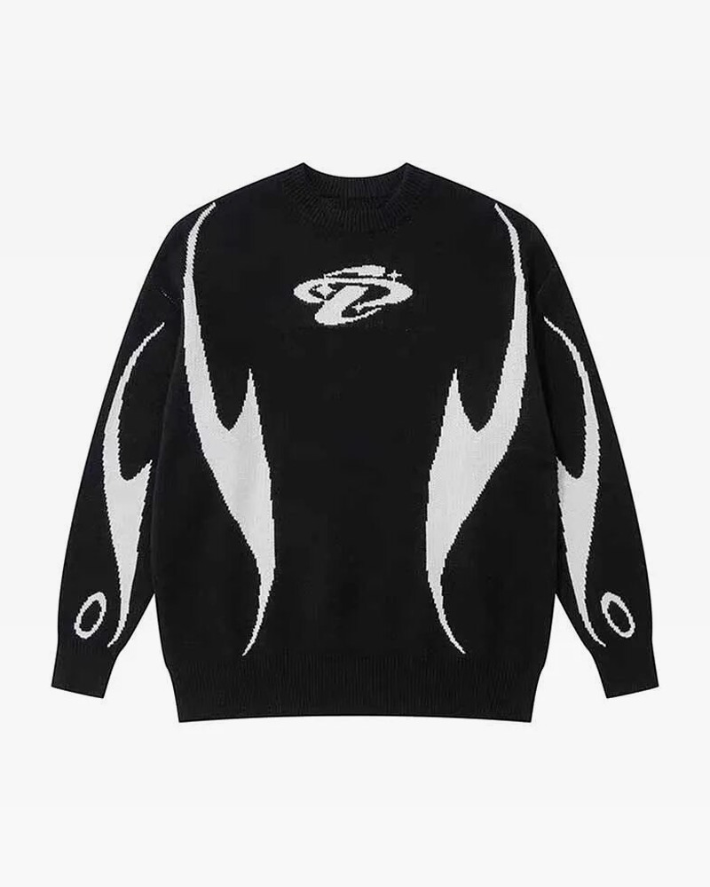 Y2K Knitted Sweater - Retro 90s Grunge, Summer Y2K Outfits, Pastel Goth, Y2K Club