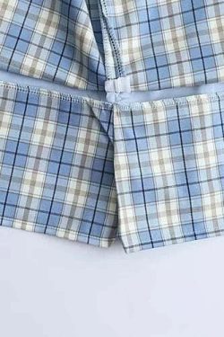 Y2K Korean Split Mini Plaid Skirt with Shorts - 90s Grunge Summer Outfit, Retro Y2K Fashion