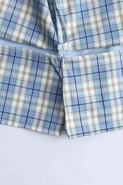 Y2K Korean Split Mini Plaid Skirt with Shorts - 90s Grunge Summer Outfit, Retro Y2K Fashion