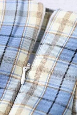 Y2K Korean Split Mini Plaid Skirt with Shorts - 90s Grunge Summer Outfit, Retro Y2K Fashion