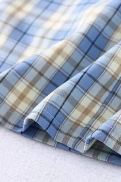Y2K Korean Split Mini Plaid Skirt with Shorts - 90s Grunge Summer Outfit, Retro Y2K Fashion