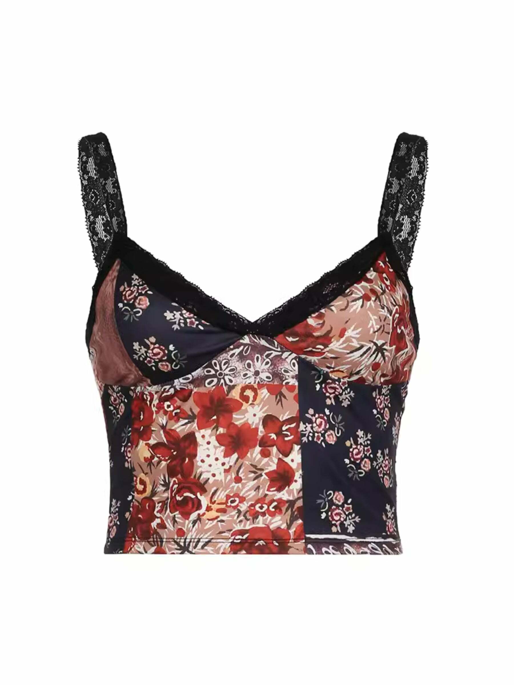 Y2K Lace Crop Top - Retro 90s Grunge, Summer Party, Pastel Goth, Hip Hop Fashion