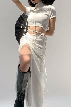 Y2K Lace Up Dress - 90s Grunge, Retro Summer Outfit, Gothic Pastel Goth, Y2K Party Fashion