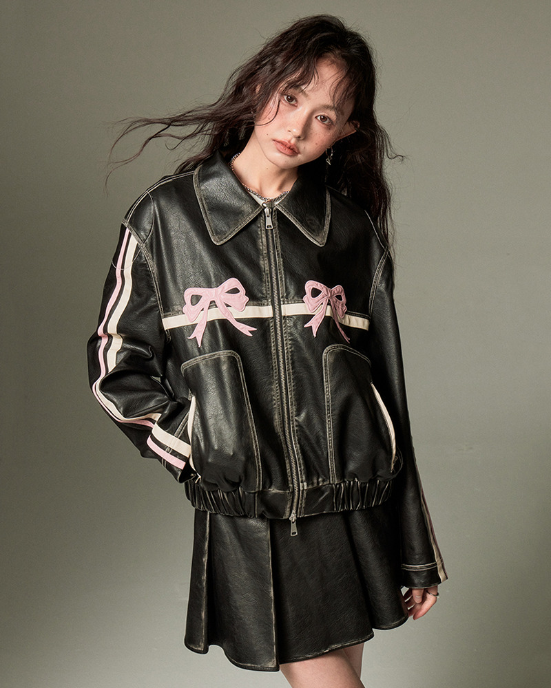 Y2K Leather Jacket - Retro 90s Grunge, Summer Outfits, Club & Party Fashion for Women