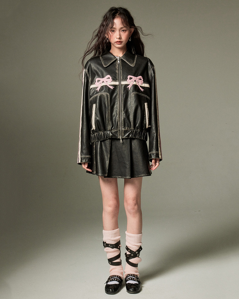 Y2K Leather Jacket - Retro 90s Grunge, Summer Outfits, Club & Party Fashion for Women
