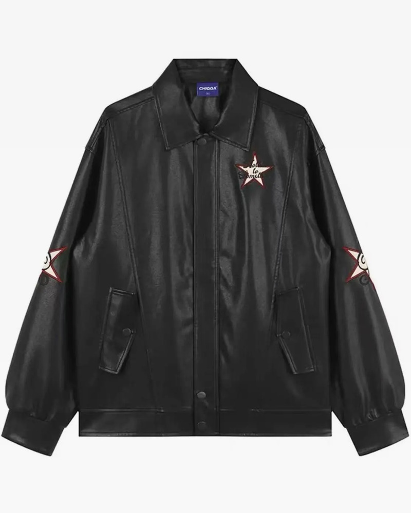 Y2K Leather Jacket - Retro 90s Grunge, Summer Outfits, Club & Party Fashion for Women