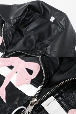 Y2K Leather Jacket - Retro 90s Grunge, Summer Outfits, Club & Party Fashion for Women