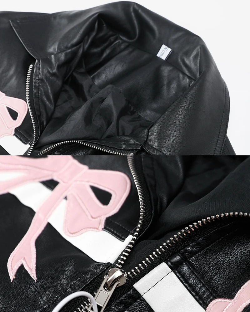 Y2K Leather Jacket - Retro 90s Grunge, Summer Outfits, Club & Party Fashion for Women