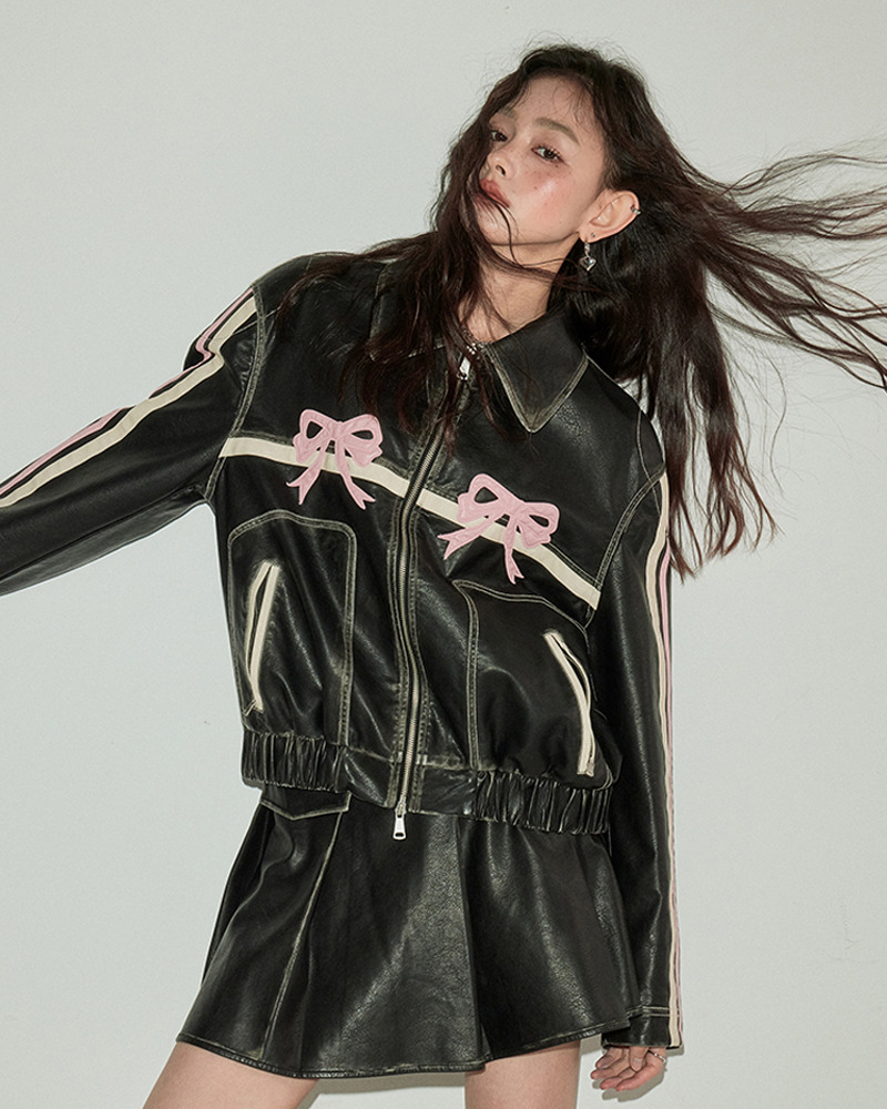 Y2K Leather Jacket - Retro 90s Grunge, Summer Outfits, Club & Party Fashion for Women