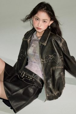 Y2K Leather Pleated Skirt - 90s Grunge, Retro Summer, Gothic Y2K, Party & Club Outfits