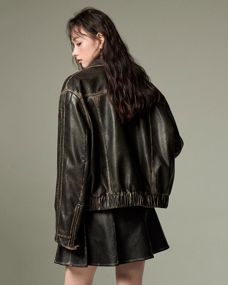 Y2K Leather Pleated Skirt - 90s Grunge, Retro Summer, Gothic Y2K, Party & Club Outfits