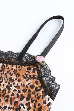 Y2K Leopard Mini Dress - 90s Grunge Summer Outfit, Retro Party & Club Fashion