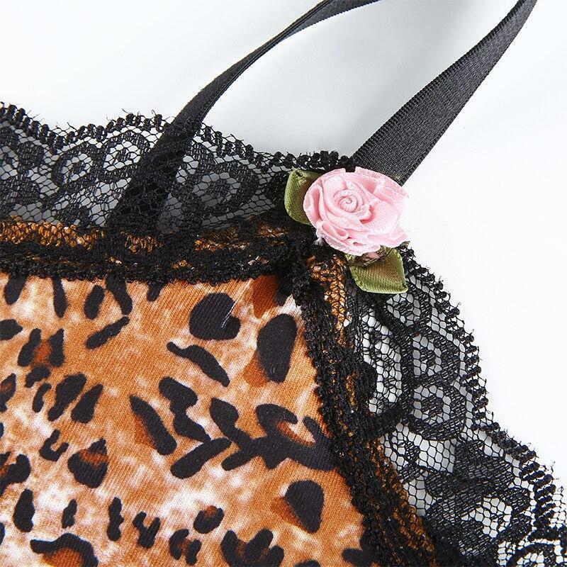 Y2K Leopard Mini Dress - 90s Grunge Summer Outfit, Retro Party & Club Fashion
