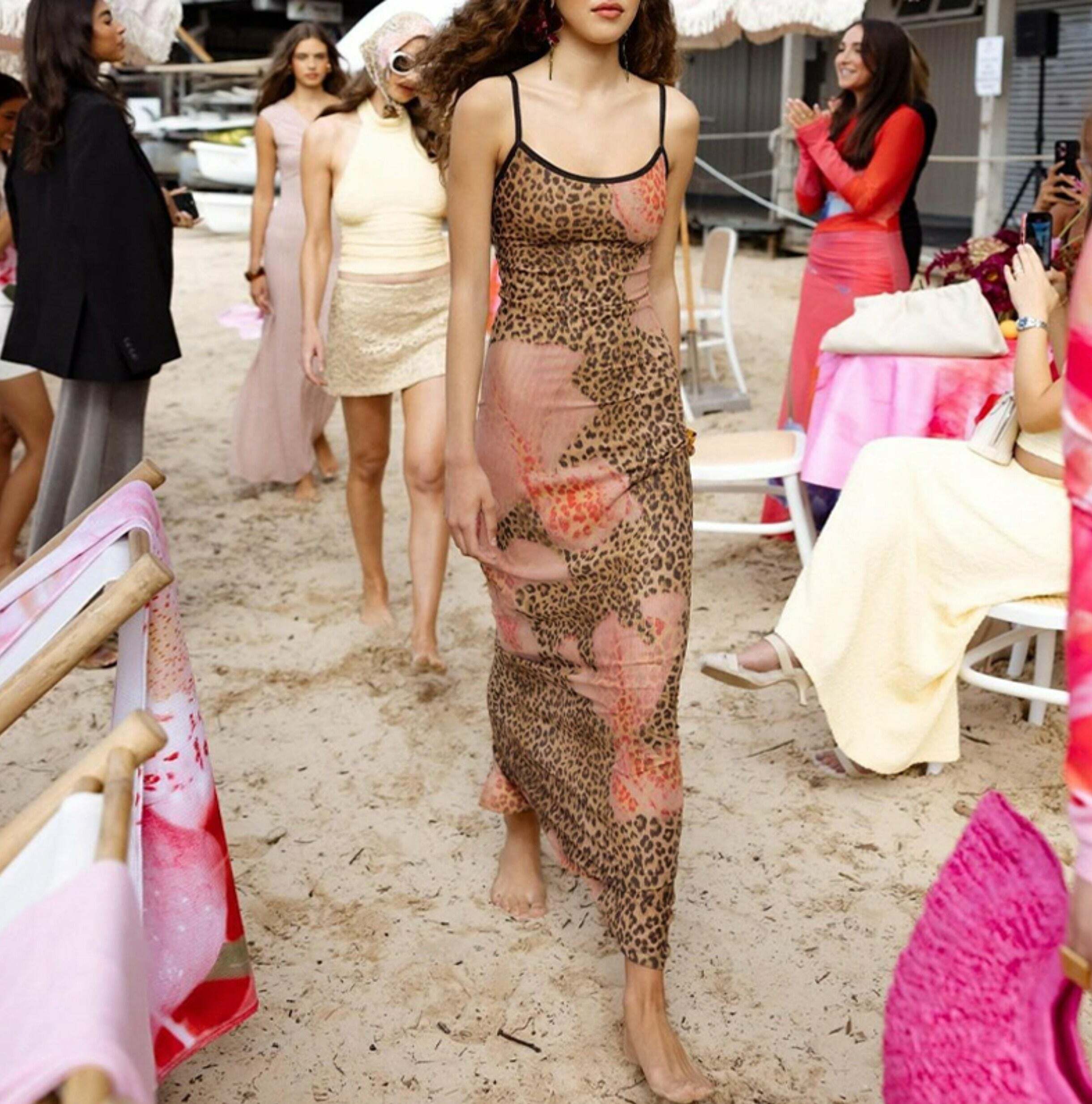 Y2K Leopard Print Maxi Dress - Retro 90s Grunge Summer Outfit for Women