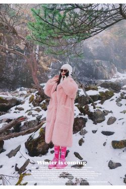 Y2K Long Oversized Pink Fluffy Faux Fur Coat - Retro 90s Grunge, Y2K Party & Summer Outfits