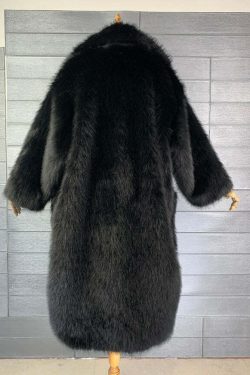 Y2K Long Oversized Pink Fluffy Faux Fur Coat - Retro 90s Grunge, Y2K Party & Summer Outfits