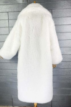 Y2K Long Oversized Pink Fluffy Faux Fur Coat - Retro 90s Grunge, Y2K Party & Summer Outfits