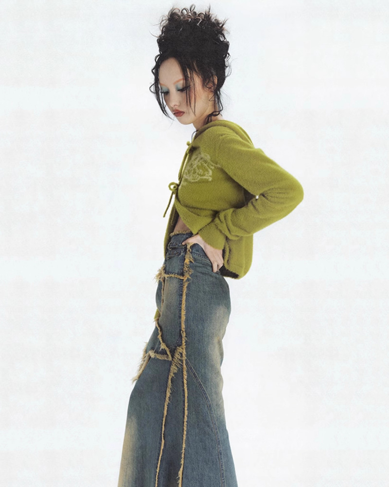 Y2K Long Skirt - Retro 90s Grunge, Summer Y2K Outfits, Pastel Goth, Y2K Party &