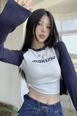 Y2K Long Sleeve Crop Tee - 90s Grunge, Retro, Pastel Goth, Summer & Party Outfits