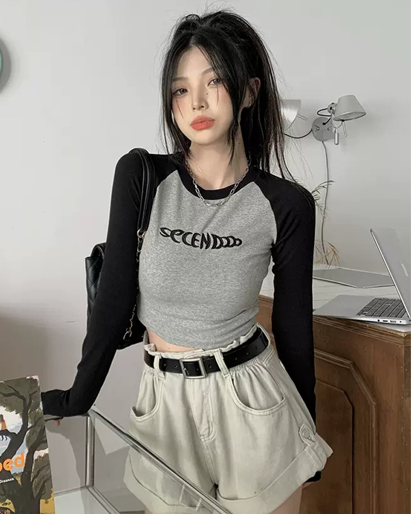 Y2K Long Sleeve Crop Tee - 90s Grunge, Retro, Pastel Goth, Summer & Party Outfits