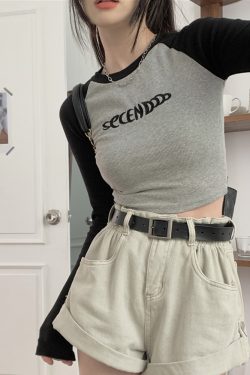 Y2K Long Sleeve Crop Tee - 90s Grunge, Retro, Pastel Goth, Summer & Party Outfits