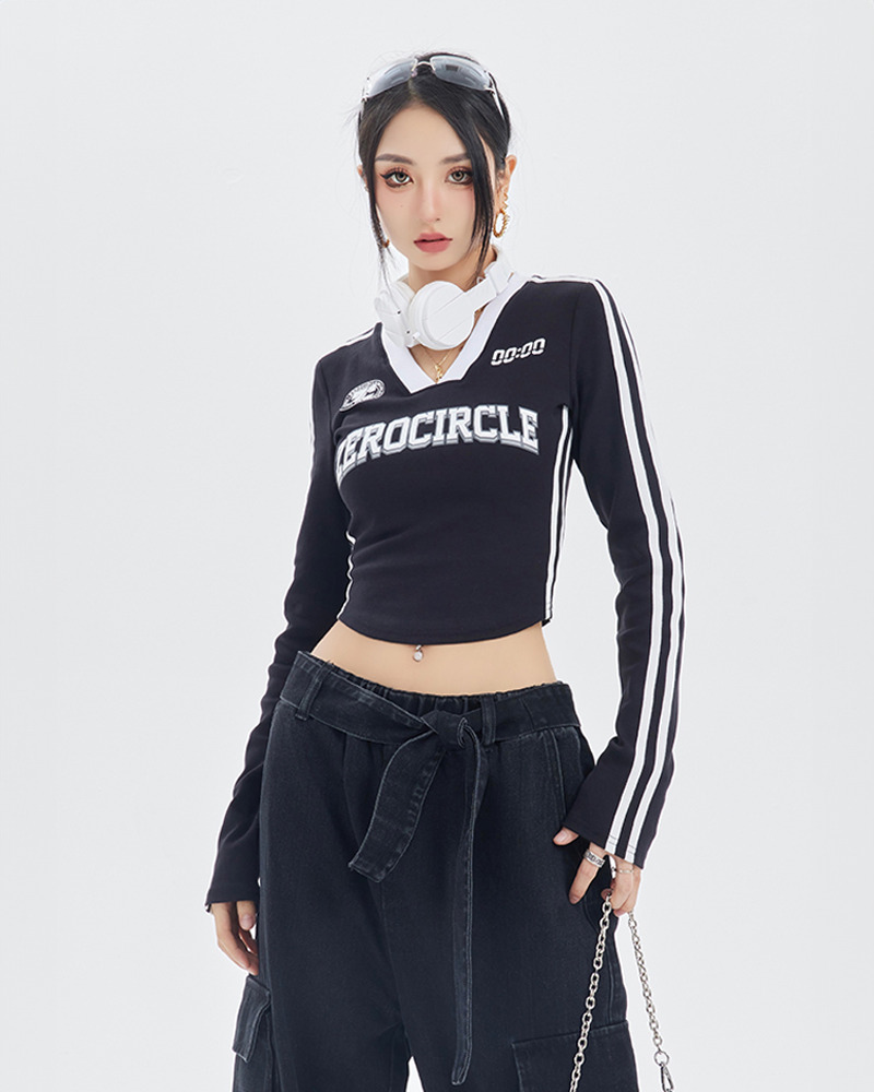 Y2K Long Sleeve Crop Top - Retro 90s Grunge, Summer Y2K Outfits, Pastel Goth, Y2K Party
