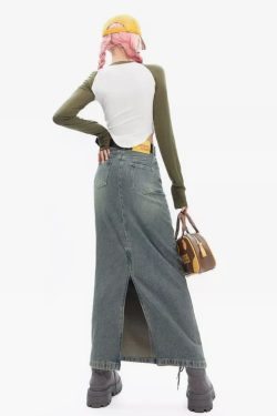 Y2K Maxi Skirt - Retro 90s Grunge, Summer Y2K Outfits, Pastel Goth, Y2K Party Fashion