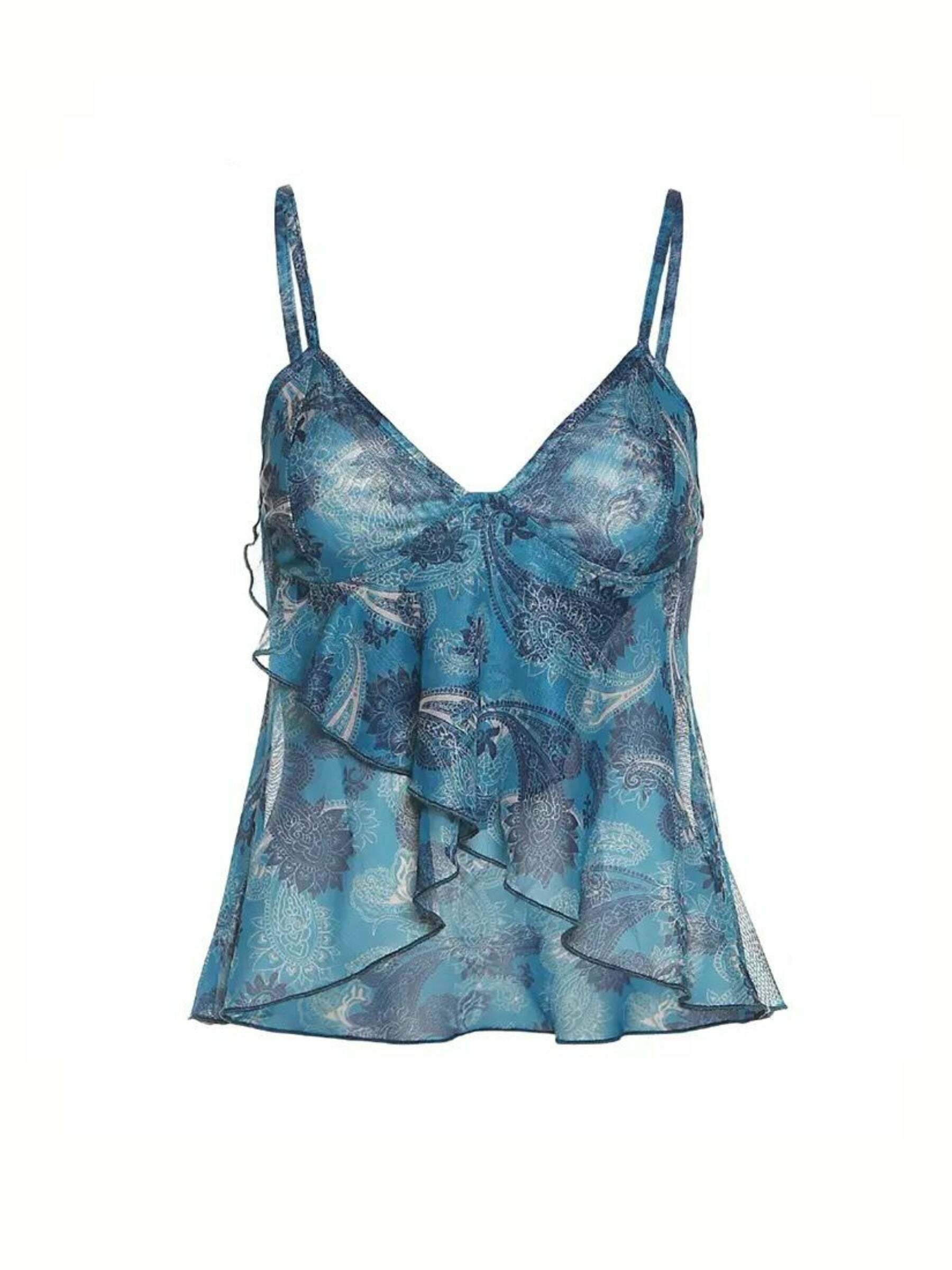 Y2K Mesh V-Neck Crop Top - 90s Grunge, Retro, Pastel Goth, Summer Y2K Outfits