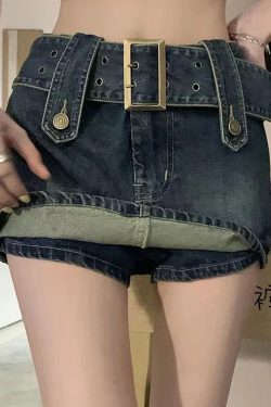 Y2K Mini Denim Skirt - 90s Grunge, Retro Summer Outfit, Y2K Fashion, Pastel Goth Style