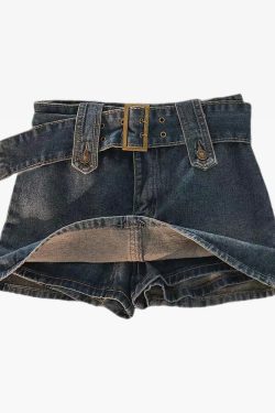 Y2K Mini Denim Skirt - 90s Grunge, Retro Summer Outfit, Y2K Fashion, Pastel Goth Style