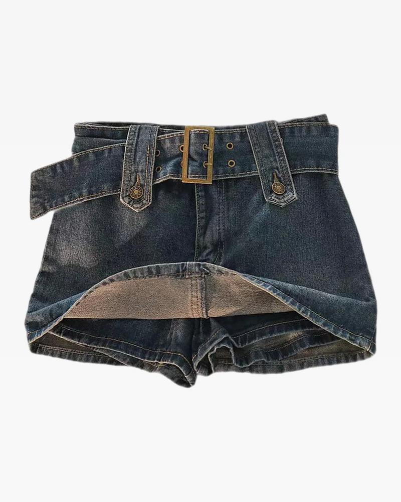 Y2K Mini Denim Skirt - 90s Grunge, Retro Summer Outfit, Y2K Fashion, Pastel Goth Style