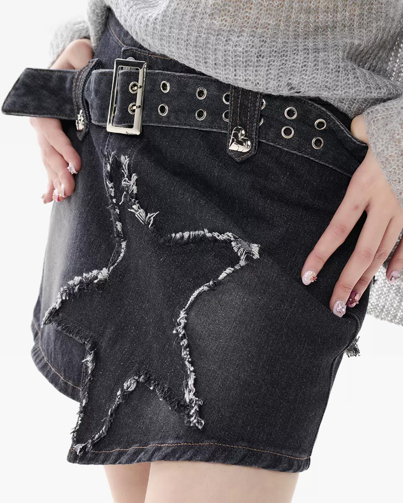 Y2K Mini Jean Skirt - 90s Grunge, Retro Summer Outfit, Y2K Party, Club & Popstar Style