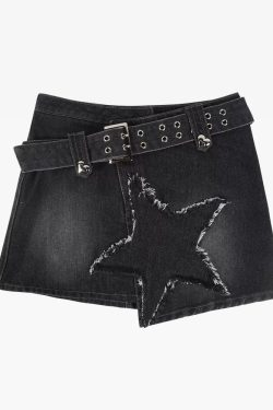 Y2K Mini Jean Skirt - 90s Grunge, Retro Summer Outfit, Y2K Party, Club & Popstar Style