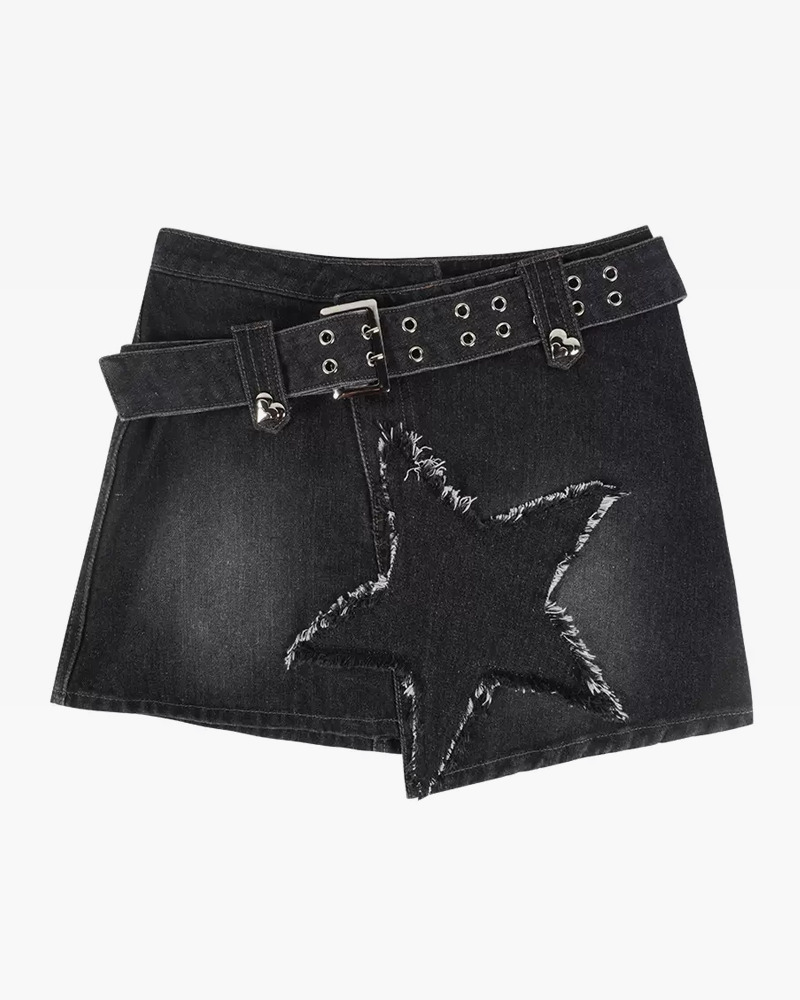 Y2K Mini Jean Skirt - 90s Grunge, Retro Summer Outfit, Y2K Party, Club & Popstar Style