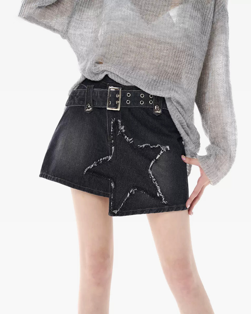 Y2K Mini Jean Skirt - 90s Grunge, Retro Summer Outfit, Y2K Party, Club & Popstar Style