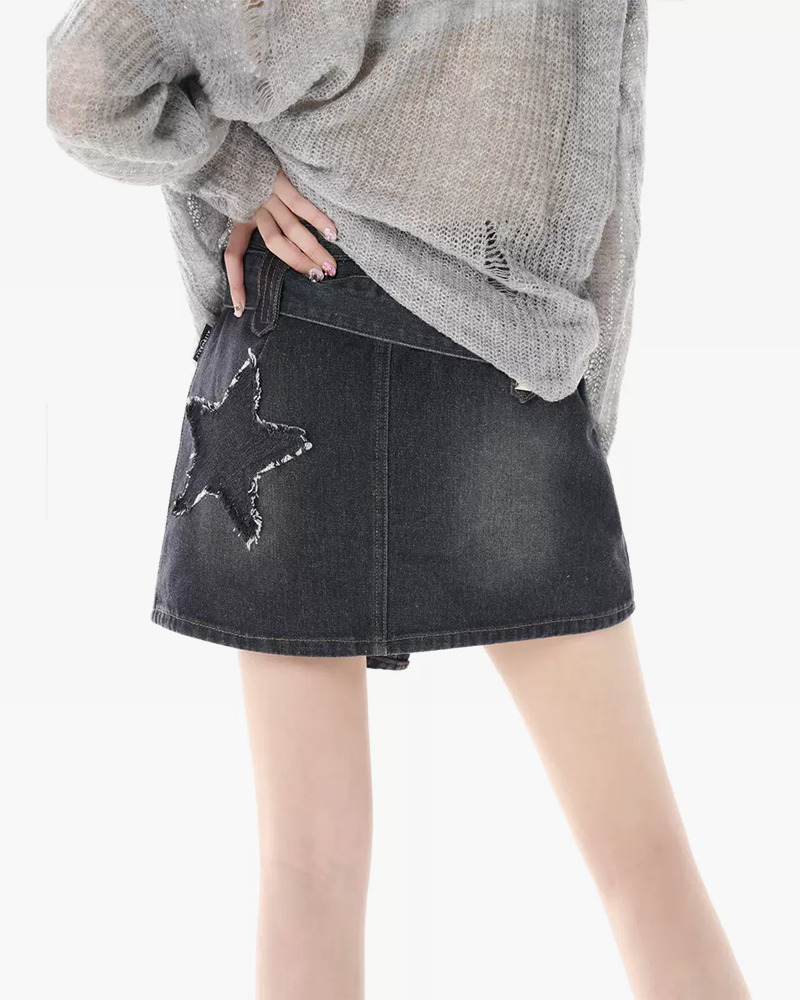 Y2K Mini Jean Skirt - 90s Grunge, Retro Summer Outfit, Y2K Party, Club & Popstar Style