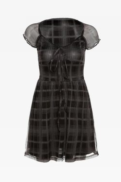 Y2K Mini Plaid Dress - 90s Grunge, Retro Summer Outfit, Y2K Party & Club Fashion