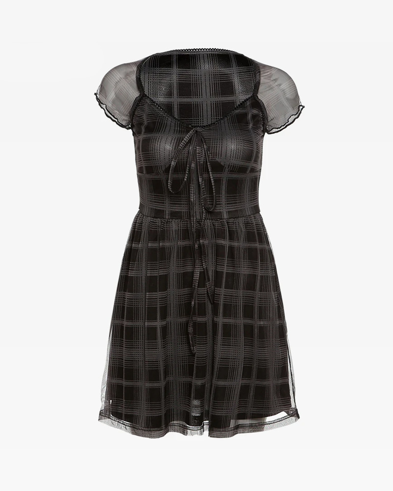 Y2K Mini Plaid Dress - 90s Grunge, Retro Summer Outfit, Y2K Party & Club Fashion