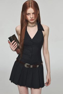 Y2K Mini Shirt Dress - 90s Grunge, Retro Summer Outfit, Pastel Goth, Y2K Party & Club Fashion