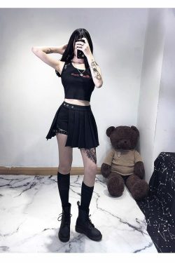 Y2K Mini Skirt with Built-in Shorts - 90s Grunge, Retro, Pastel Goth, Summer Outfits