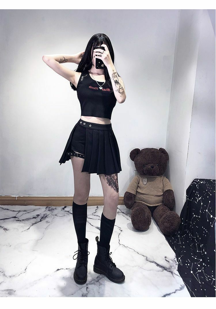 Y2K Mini Skirt with Built-in Shorts - 90s Grunge, Retro, Pastel Goth, Summer Outfits