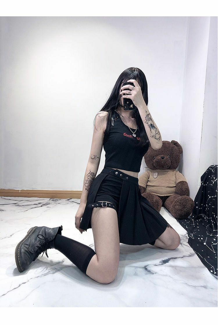 Y2K Mini Skirt with Built-in Shorts - 90s Grunge, Retro, Pastel Goth, Summer Outfits
