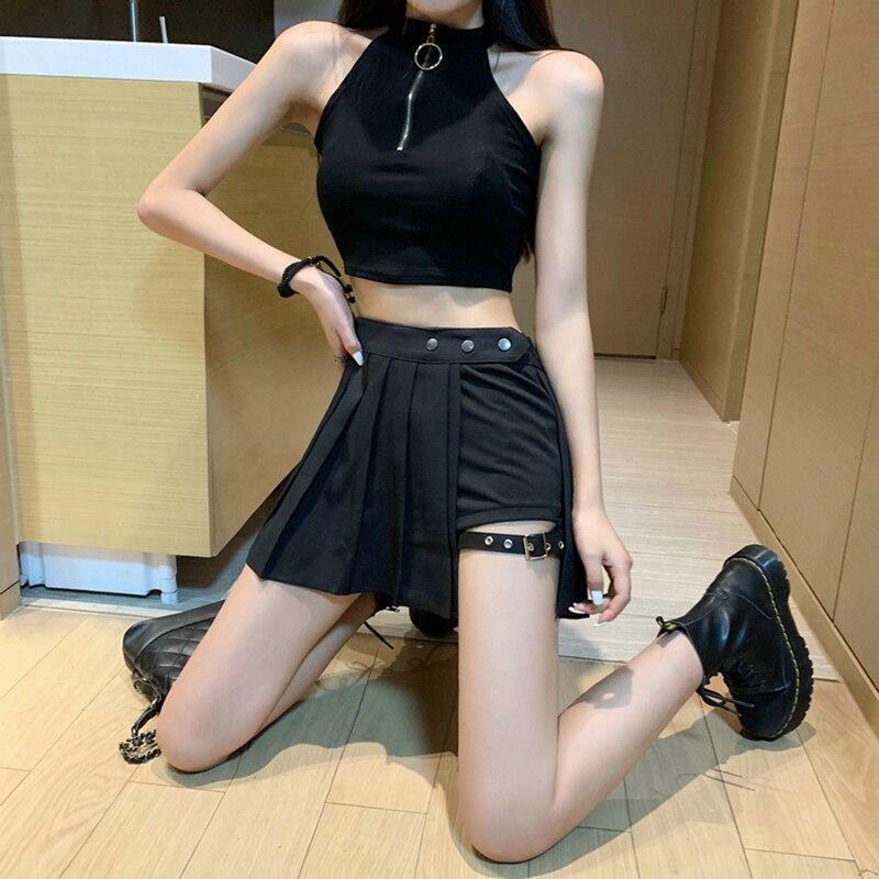 Y2K Mini Skirt with Built-in Shorts - 90s Grunge, Retro, Pastel Goth, Summer Outfits